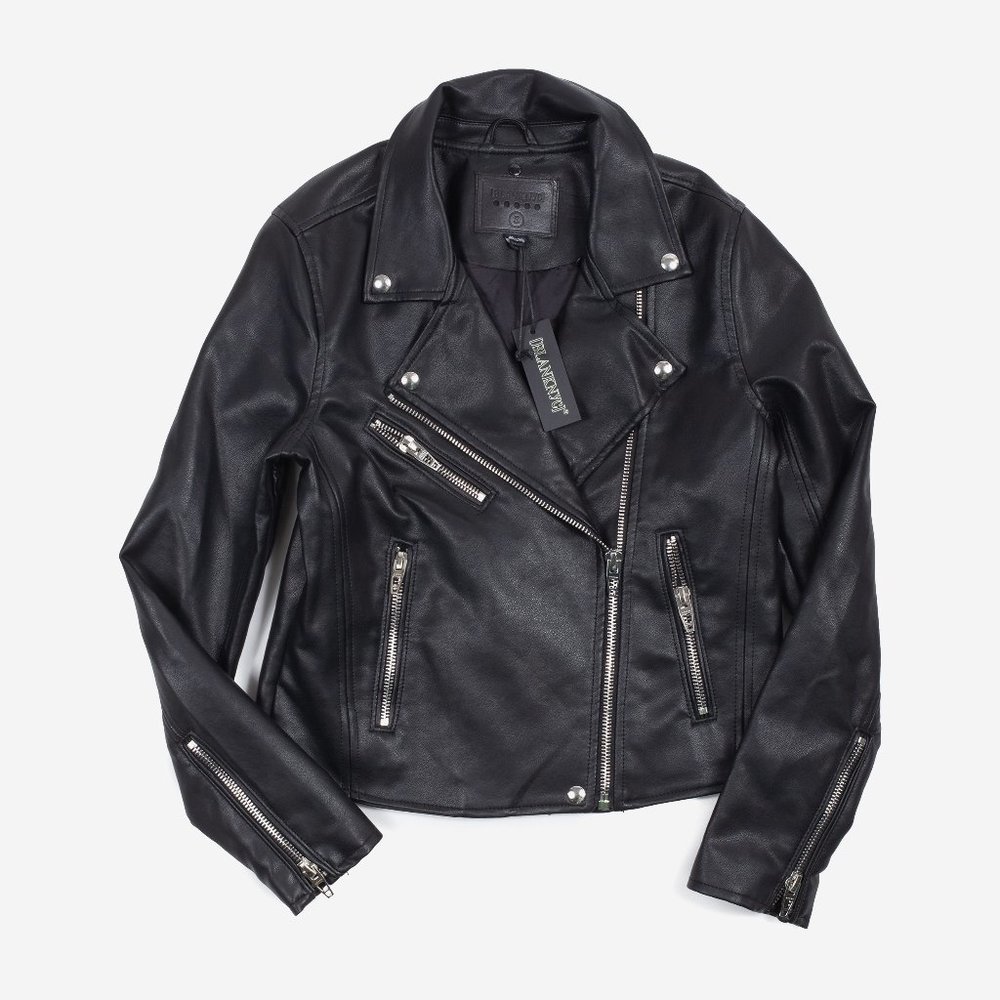 Women's Blanknyc Faux Leather Moto Motorcycle Jacket Black Size S
